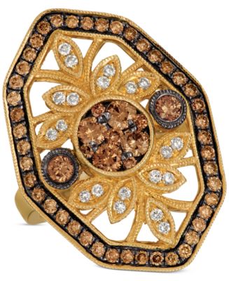 Le Vian® Chocolate Diamond & Nude Diamond Openwork Statement Ring (1-1/