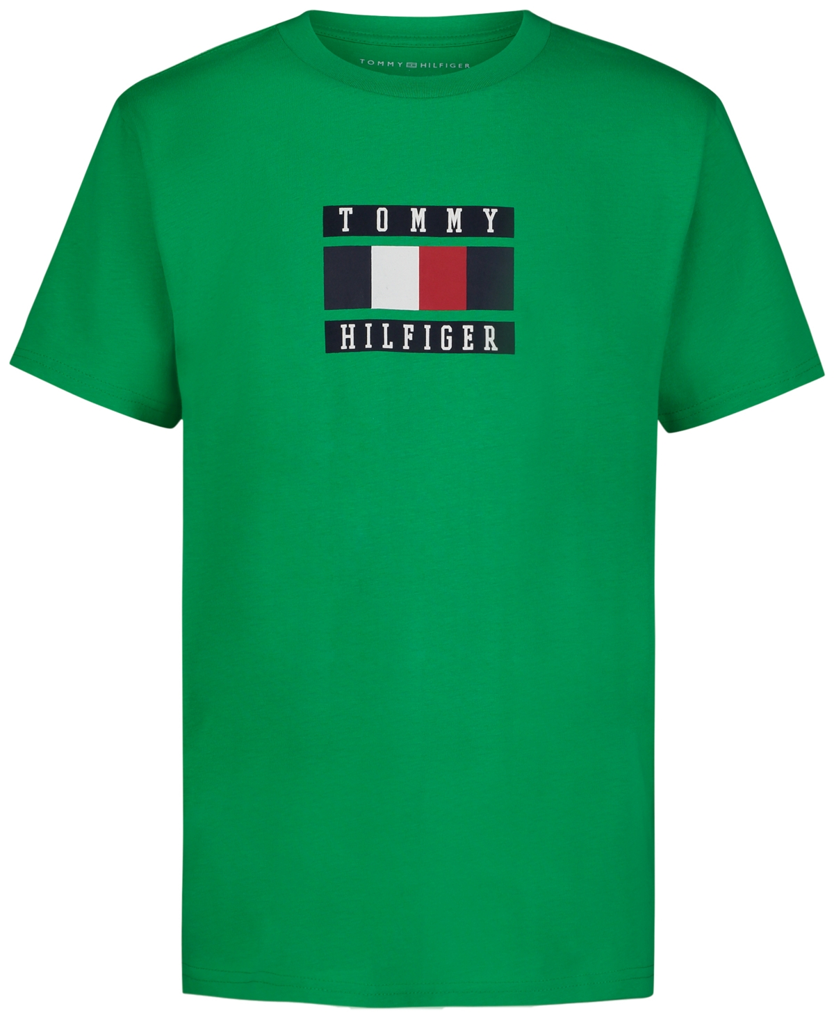 Tommy Hilfiger Kids' Toddler Boys Global Stripe Block Logo Graphic T-shirt In Bright Gre