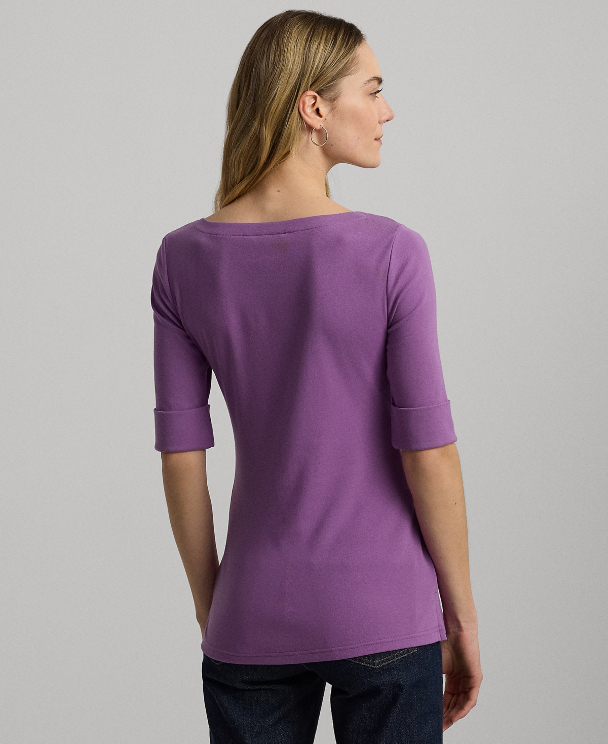 Lauren Ralph Lauren Petite Printed Boat-Neck Tee