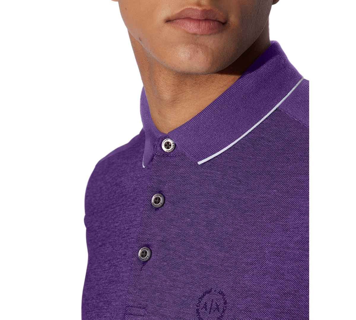 A|X Armani Exchange Men's Slim Fit Two-Tone Short-Sleeve Logo Polo Shirt