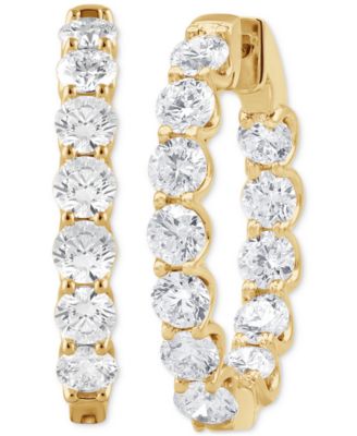 Lab Grown Diamond In & Out  Hoop Earrings (10 ct. t.w.) in 14k White, Yellow or Rose Gold