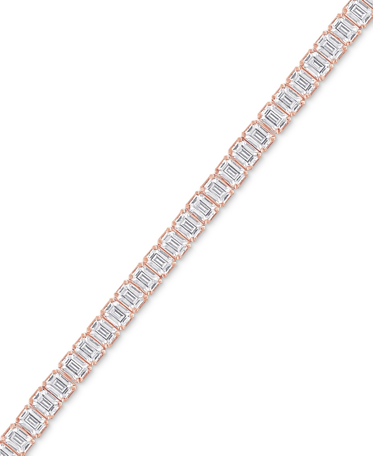 Badgley Mischka Lab Grown Diamond Emerald-Cut Tennis Bracelet (11 ct. t.w.) in 14k White, Yellow or- Rose Gold