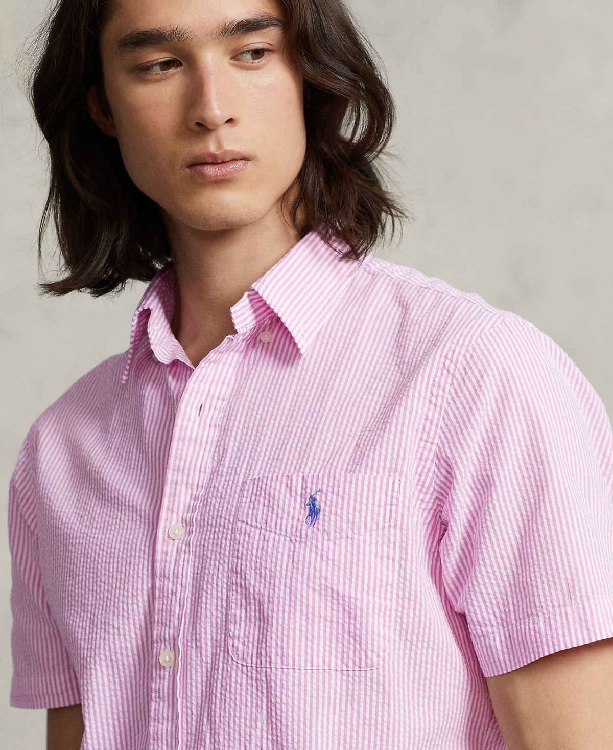 Мужские Polo Ralph Lauren Men's RL Prepster Classic-Fit Seersucker Shirt — фото 13