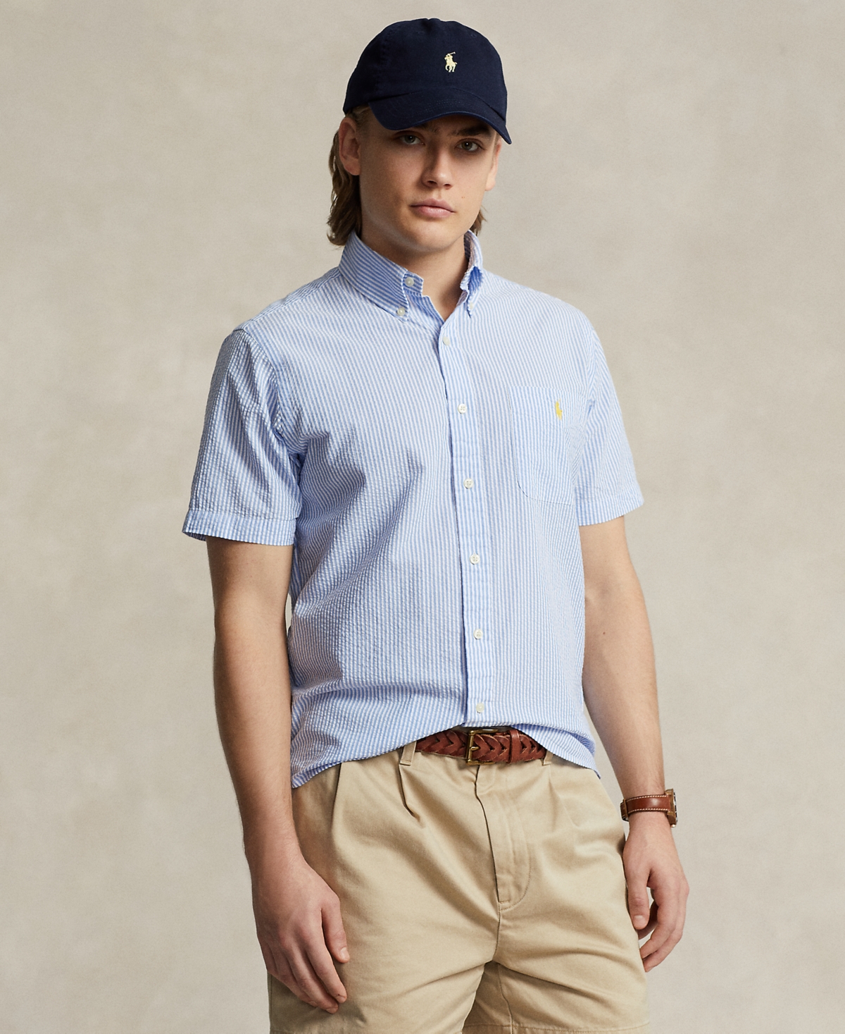 Polo Ralph Lauren Men's Rl Prepster Classic-Fit Seersucker Shirt -White