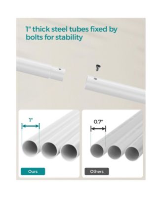 Clothes Rack, Double-rod Clothing Rack With Wheels, Heavy-duty Metal Frame, Garment Rack