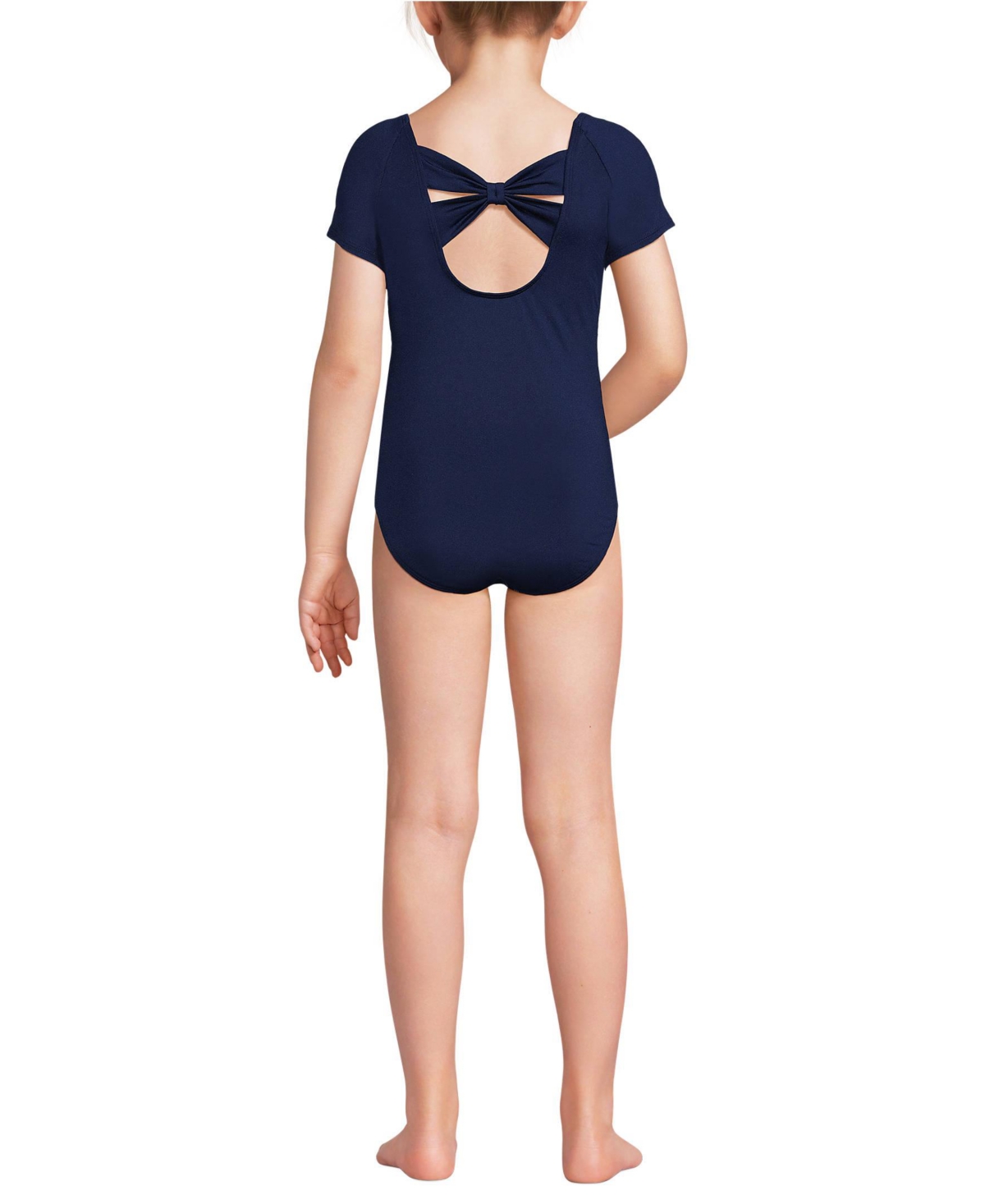 Lands' End Girls Cap Sleeve Portrait One Piece Swimsuit