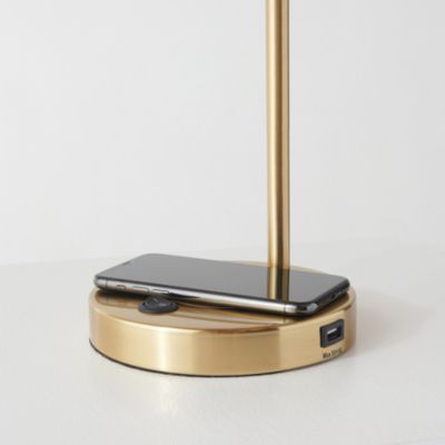 Elizabeth LED Table Lamp with Wireless Charging Pad and USB Port (16"), Bulb Included