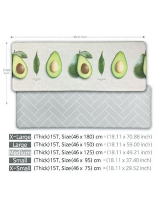 Double-Sided Two Design (Gray Herringbone, Avocado) Anti-Fatigue Padded Mat, XL