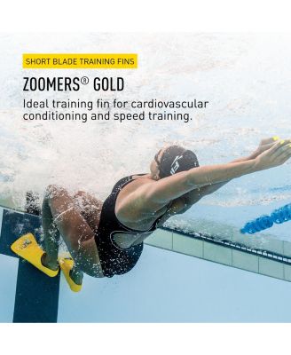 Zoomers Gold Swim Fins - Cardiovascular Conditioning, Size F