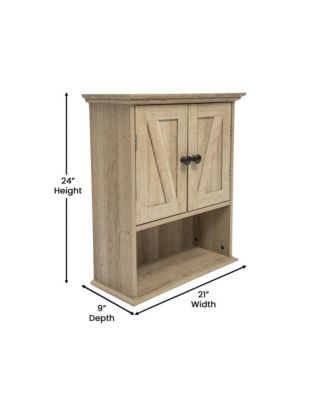 Delilah Wall Mounted Bathroom Medicine Cabinet With Adjustable Cabinet Shelf, Lower Open Shelf, And Magnetic Closure Doors