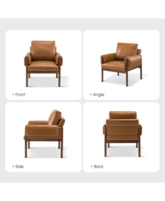 Bottorf Transitional Accent Chair with Arms and Solid Wood Legs