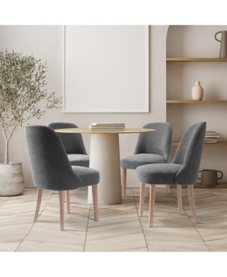 Mid-Century Modern Upholstered Boucle Dining Chair (Set of 4)