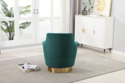 Emerald Velvet Swivel Barrel Chair