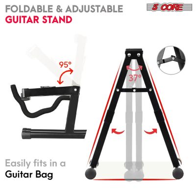 Guitar Stand 2PC A Frame w Soft Foam Arm Non Slip Rubber for Acoustic Electric Bass