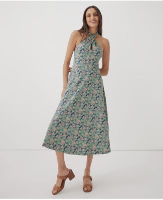 Pact Women's Organic Cotton Fit & Flare Modern Halter Dress - Macy's