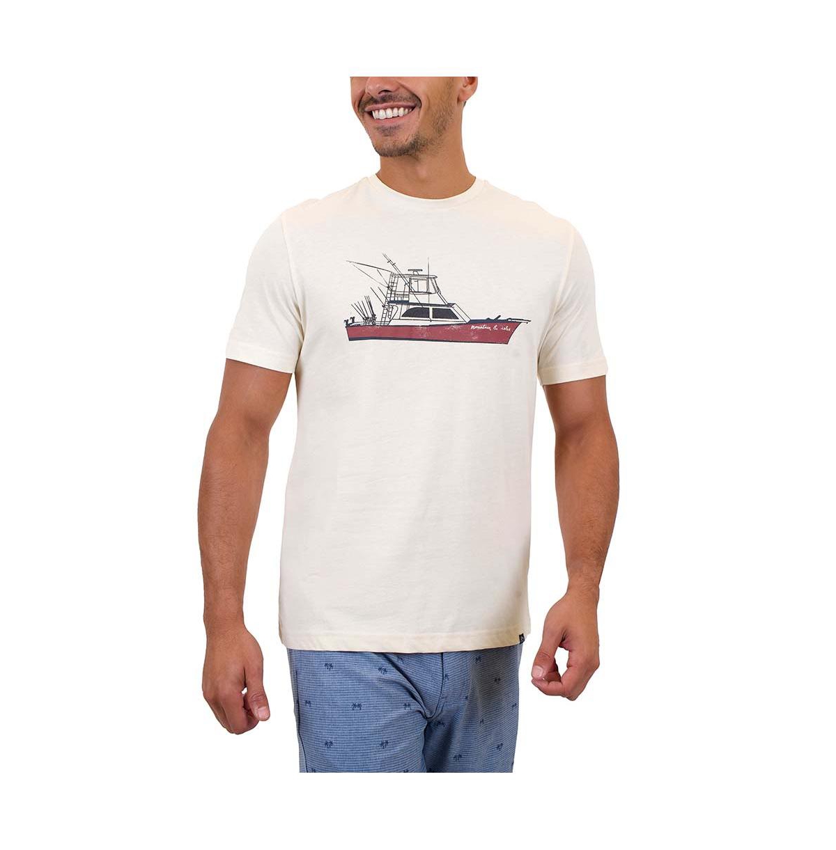 Men's Fishing Boat Graphic T-Shirt - Oatmeal heather