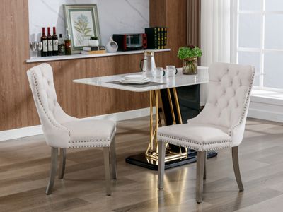  Contemporary Velvet Dining Chairs, Set of 2