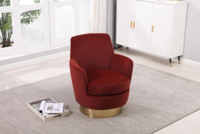 Swivel Barrel Chair with Gold Base