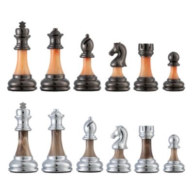 Metal & Acrylic Chess Pieces, 3.5 inch king