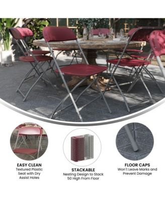 Set Of 10  650 Llb Weight Capacity  Plastic Stackable Folding Plastic Chairs