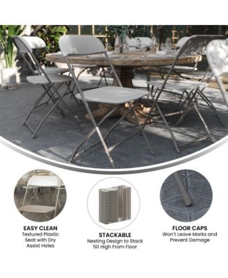 Set Of 10  650 Llb Weight Capacity  Plastic Stackable Folding Plastic Chairs