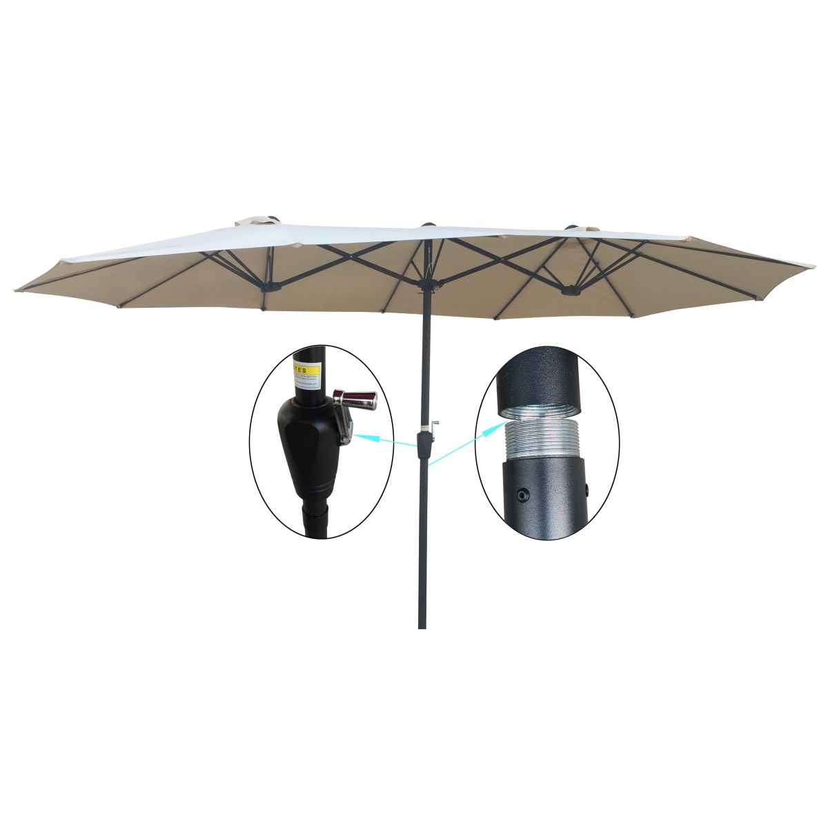 Streamdale Furniture 15x9FT Double-Sided Patio Umbrella Outdoor Market Table Garden Waterproof