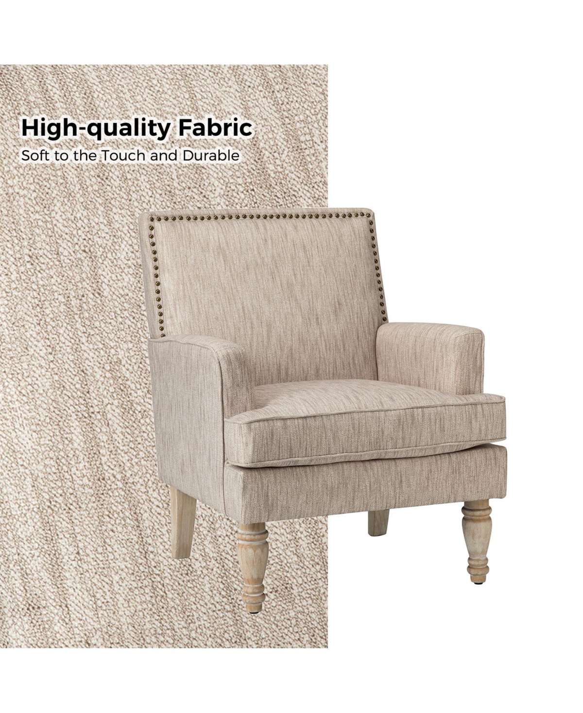 Bisnauth Contemporary Accent Chair with Nailhead Trim
