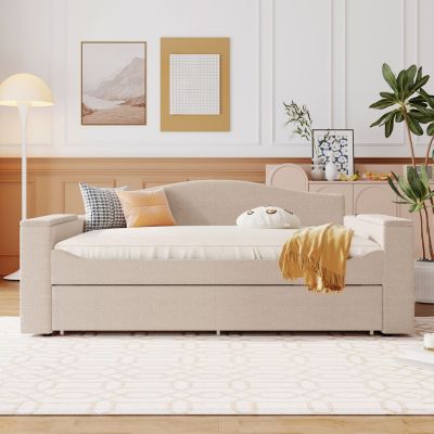Streamdale Upholstered Daybed with Storage, Trundle and Audio System