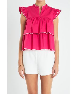 Women's SLEEVELESS TIERED TOP