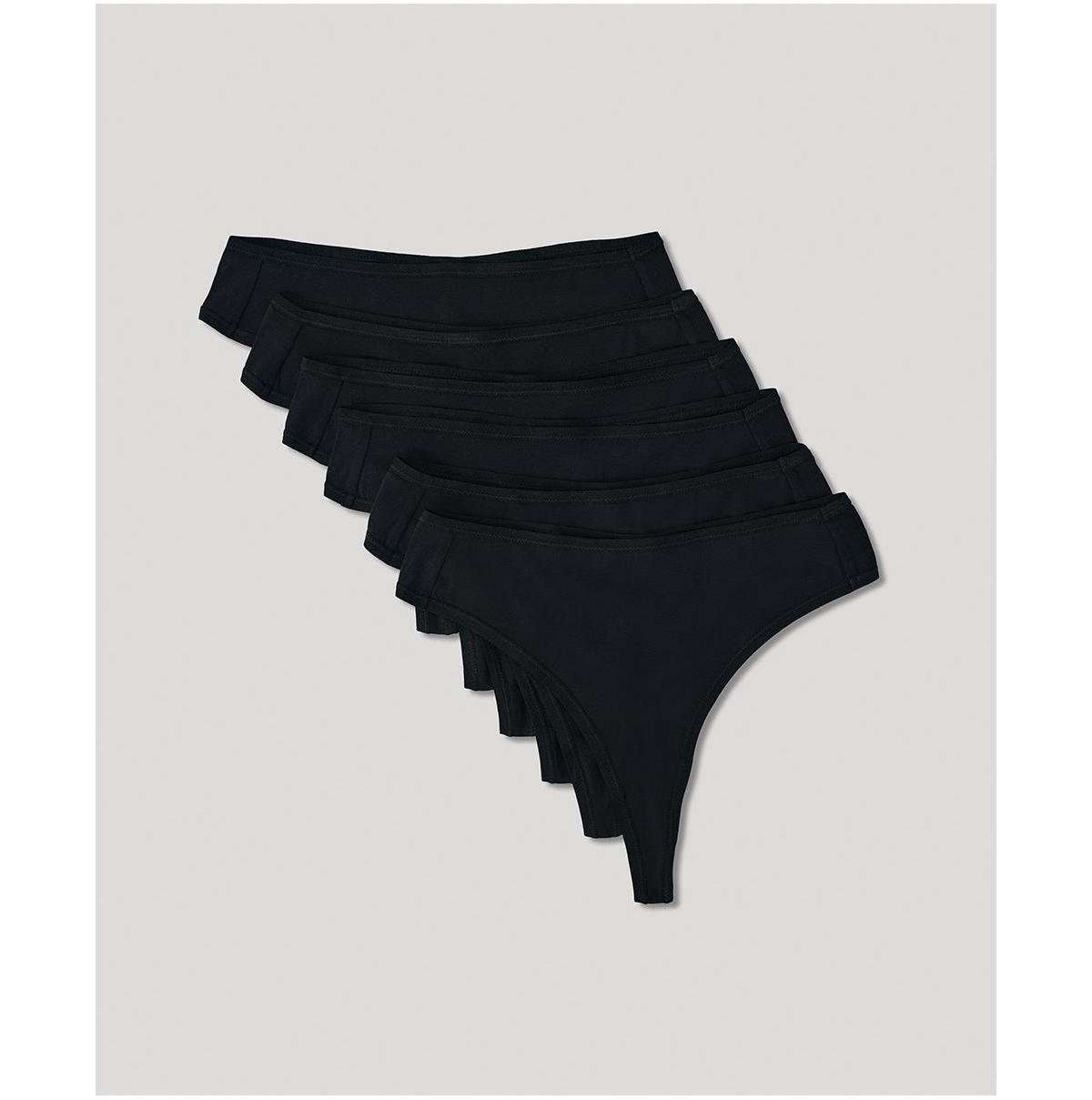 Pact Women's Organic Cotton Everyday High Rise Thong 6-Pack