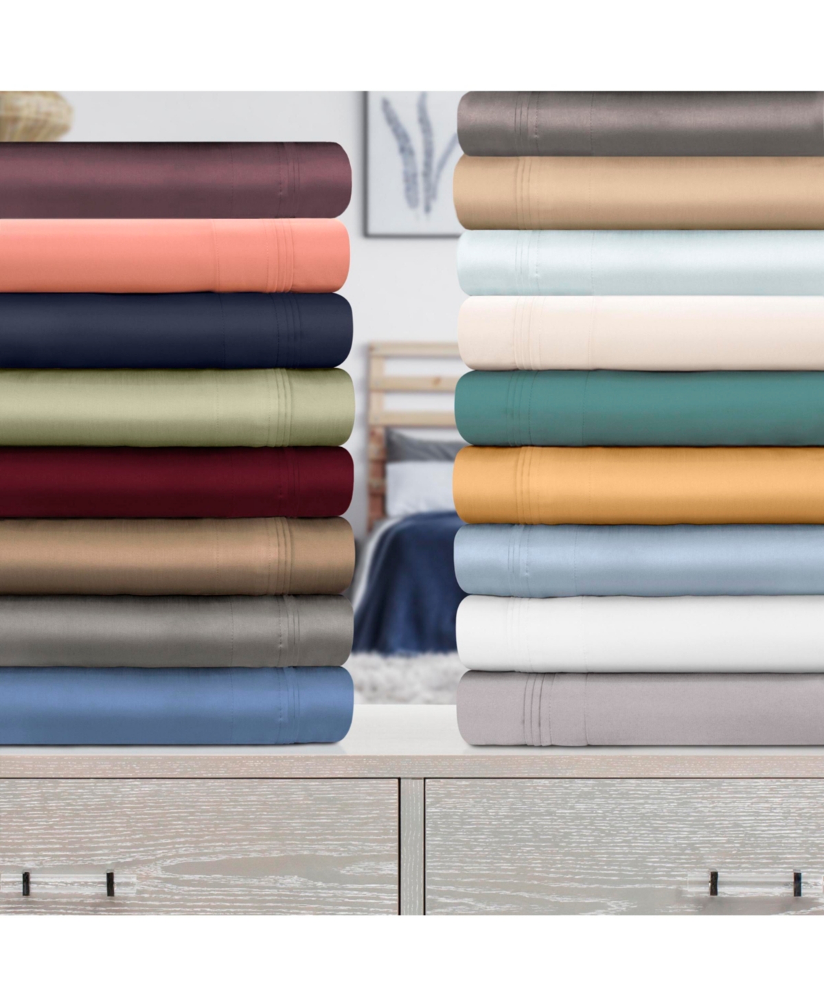 Superior Egyptian Cotton 1000 Thread Count Solid Sheet Set, Olympic Queen