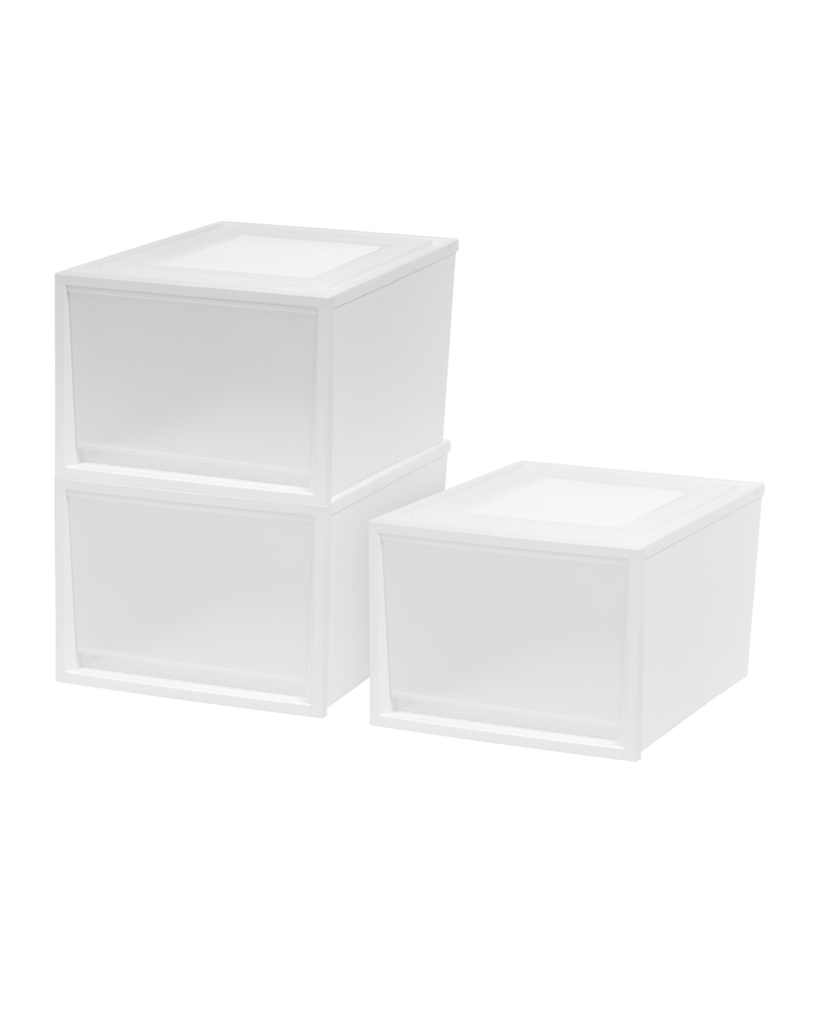 Deep Box Chest Drawer, White, 3 Pack - White