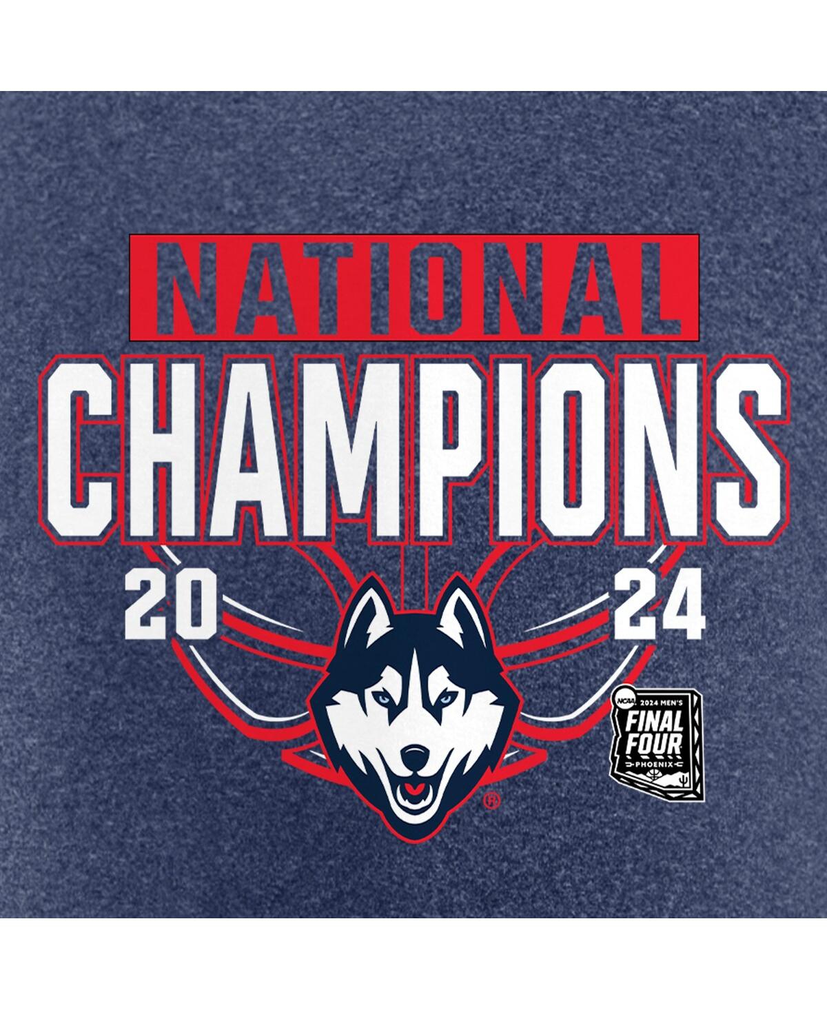 Fanatics Men's Heather Navy Uconn Huskies 2024 Ncaa Men's Basketball National Champions T-shirt In Heather Navy