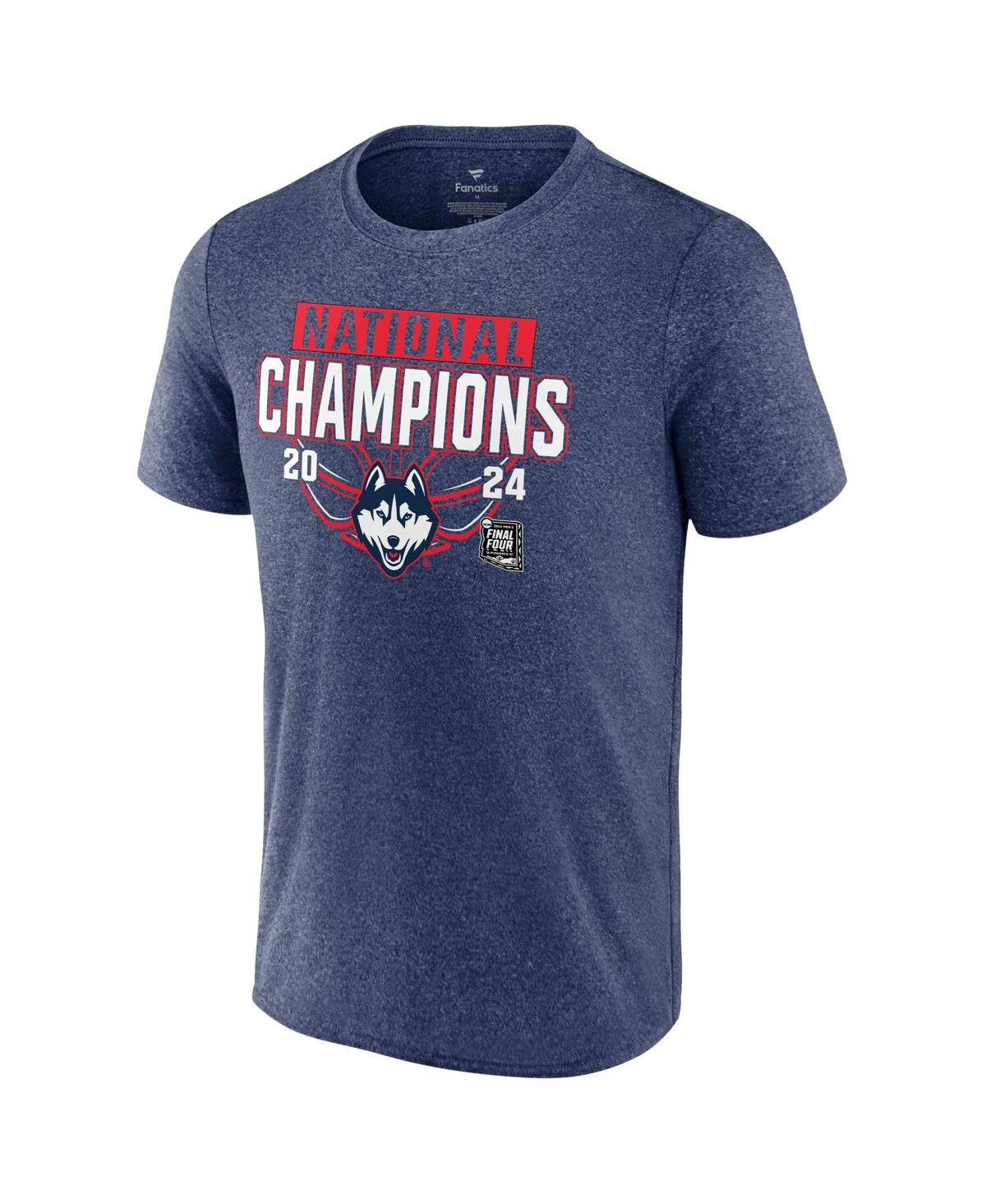 Fanatics Men's Heather Navy Uconn Huskies 2024 Ncaa Men's Basketball National Champions T-shirt In Heather Navy