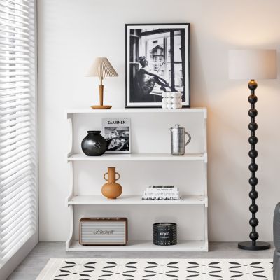 4-Tier White Book Shelf & Coffee Table
