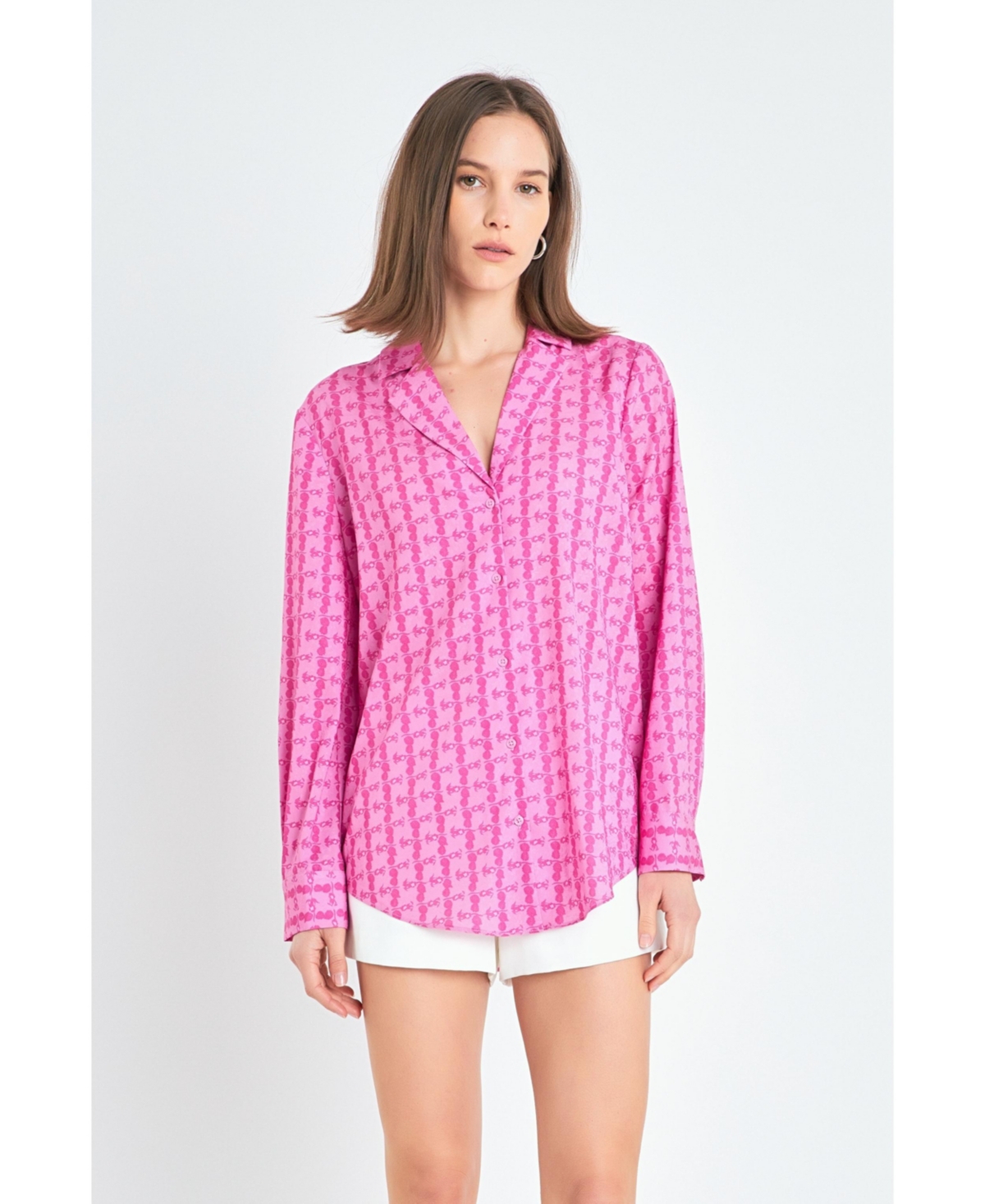 English Factory Women's Printed Satin Shirt