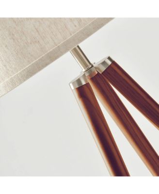 Emma 61" LED Contemporary Tripod Floor Lamp with Wooden Legs