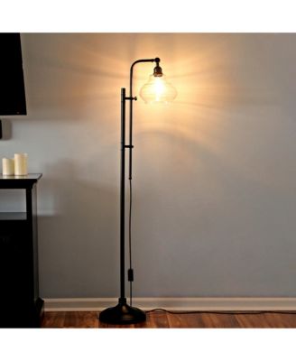 Austin 69" LED Adjustable-Height Floor Lamp with Glass Shade