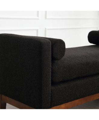 53.5"W Elegant Upholstered Bench, Ottoman