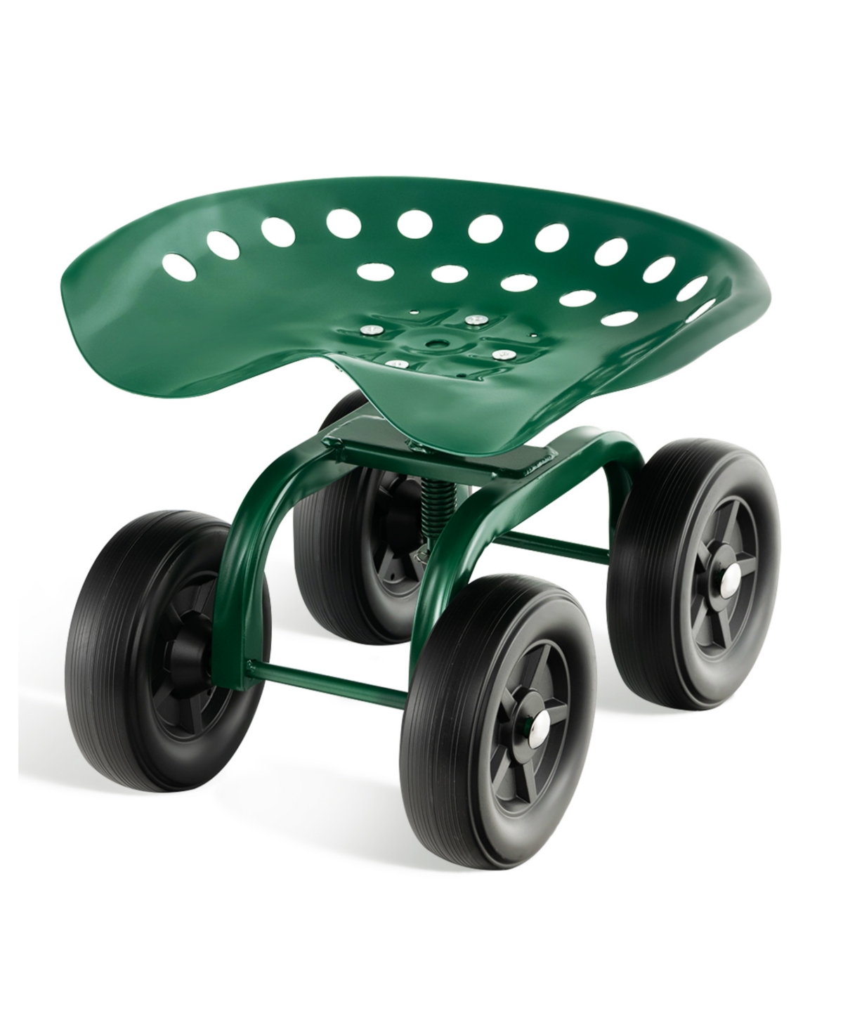Garden Rolling Workseat with 360&#xB0; Swivel Seat and Adjustable Height - Green