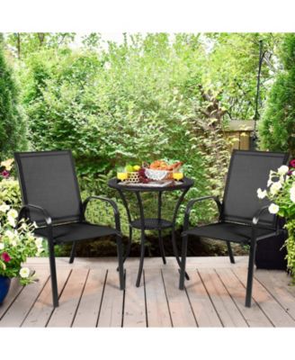 2 Pieces Patio Outdoor Dining Chair with Armrest