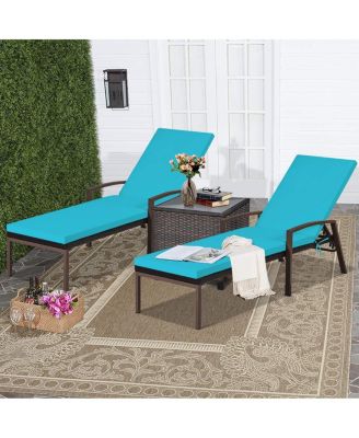 Outdoor Adjustable Reclining Patio Rattan Lounge Chair with Adjustable Backrest