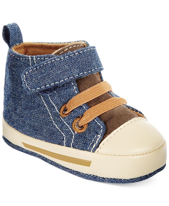 First Impressions Baby Boys High-Top Denim Sneakers, Created for Macy's ...