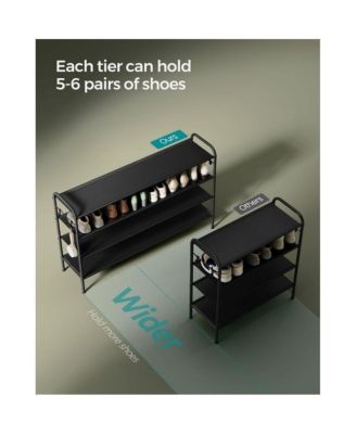 Multi Tier Shoe Rack, Shoe Organizer, Fabric Shoe Shelf Storage, Height-Adjustable Shoe Rack, 4 Tier