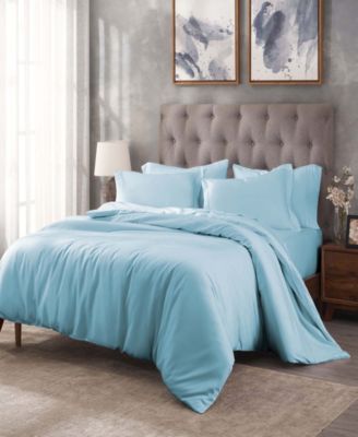 400-TC Egyptian Cotton Solid Luxury 3 Piece Duvet Cover Set, King/California King