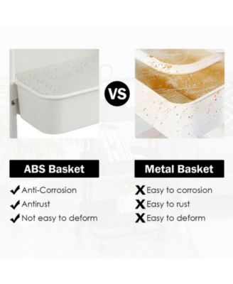3-Tier Utility Cart Storage Rolling Cart with Casters