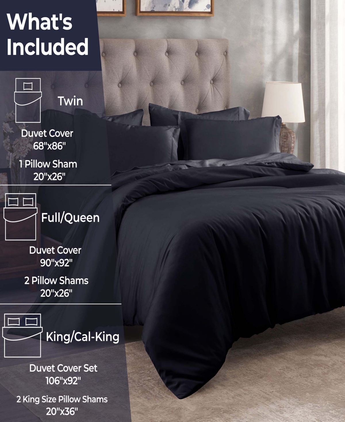 Superior Egyptian Cotton 400 Thread Count Solid Luxury Duvet Cover Set,