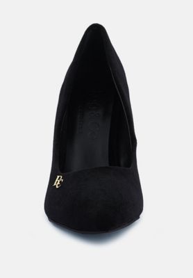 CYBER-GIRL Womens Rhinestone Block Heeled Pumps