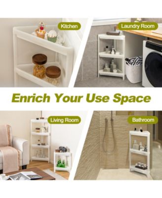 2 Pack 3-Tier Detachable Floor Corner Shower Shelf with Drainage Holes