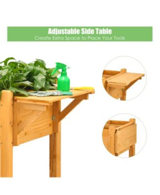 Elevated Planter Box Kit with 8 Grids and Folding Tabletop